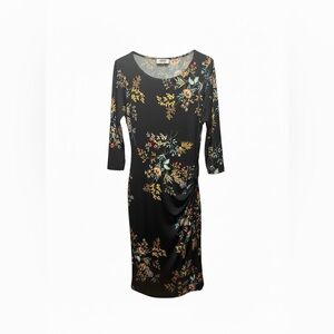 Floral Long Sleeve Dress in Black